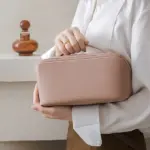 MAPLIVO™ SALY LEATHER TRAVEL MAKEUP BAG