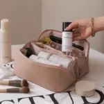 MAPLIVO™ SALY LEATHER TRAVEL MAKEUP BAG