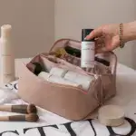 MAPLIVO™ SALY LEATHER TRAVEL MAKEUP BAG
