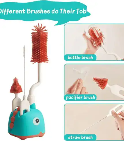 3-Piece Silicone Bottle Brush Set