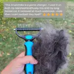 Pet Grooming Brush – Double Sided Shedding And Dematting Undercoat Rake Comb