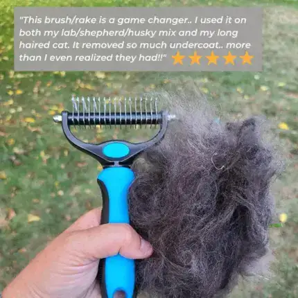 Pet Grooming Brush – Double Sided Shedding And Dematting Undercoat Rake Comb