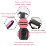 Pet Grooming Brush – Double Sided Shedding And Dematting Undercoat Rake Comb