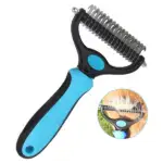 Pet Grooming Brush – Double Sided Shedding And Dematting Undercoat Rake Comb